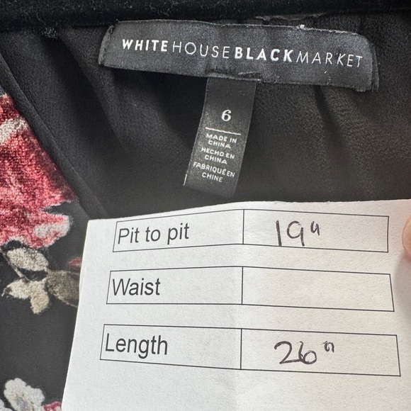 White House Black Market Floral Velvet Top - Picture 11 of 11